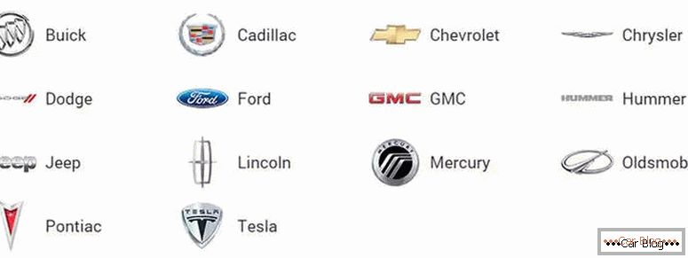 най-изчерпателен списък на американските автомобилни марки