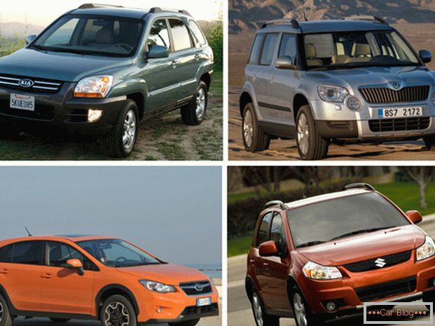 Сравнение Skoda Yeti, Kia Sportage, Subaru XV и Suzuki SXч