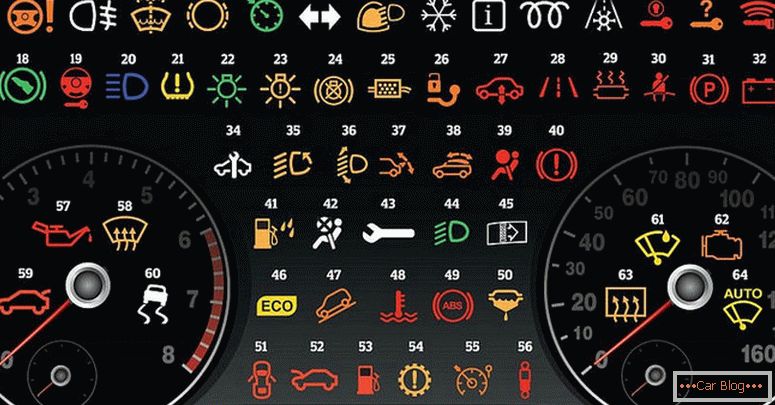 какво означават иконите на таблото на колата