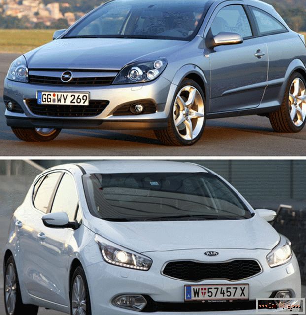 Сравнение на автомобилите Opel Astra GTC и Kia Sid GT